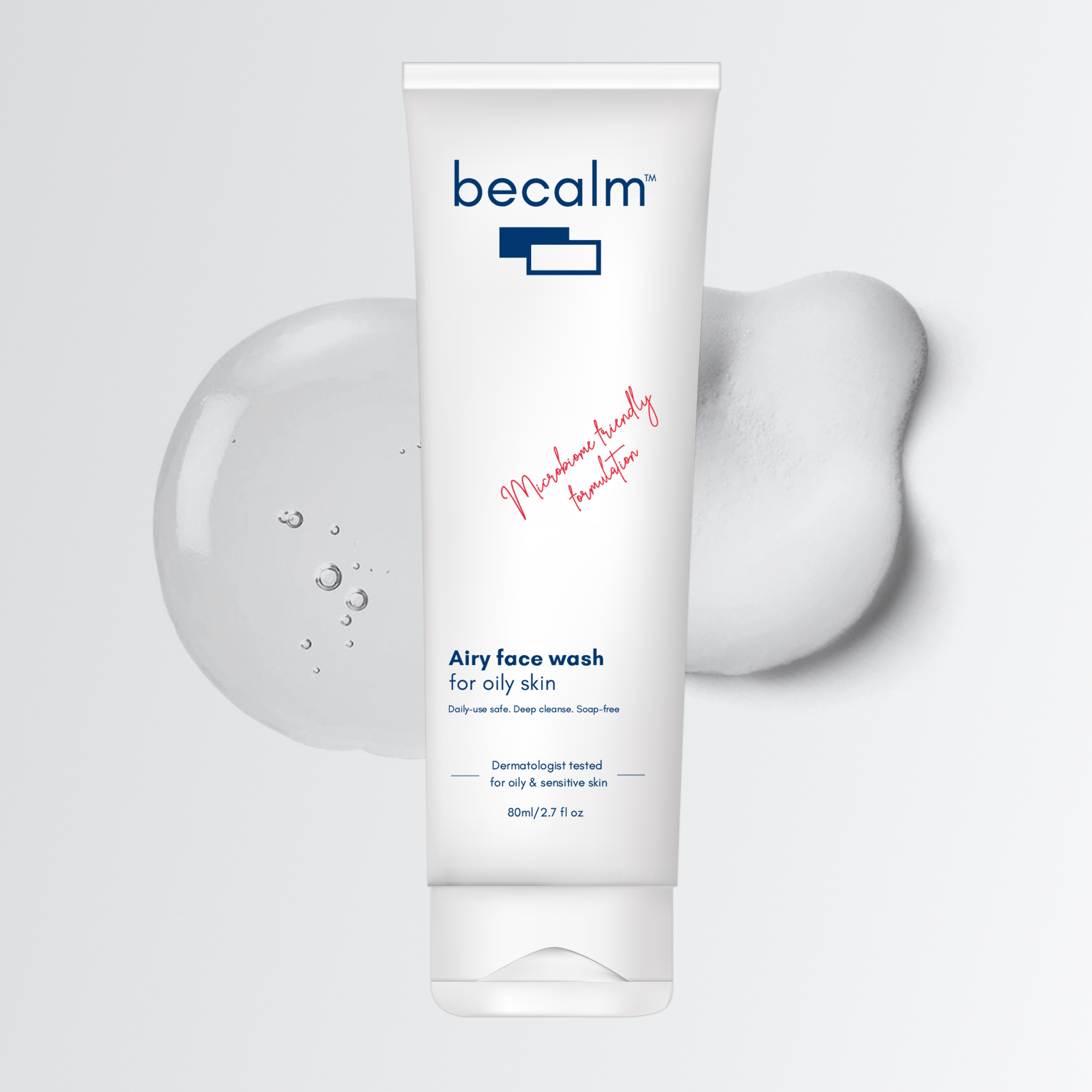 Becalm Airy Salicylic Acid Face Wash for Oily Skin, 80ml - Image 1