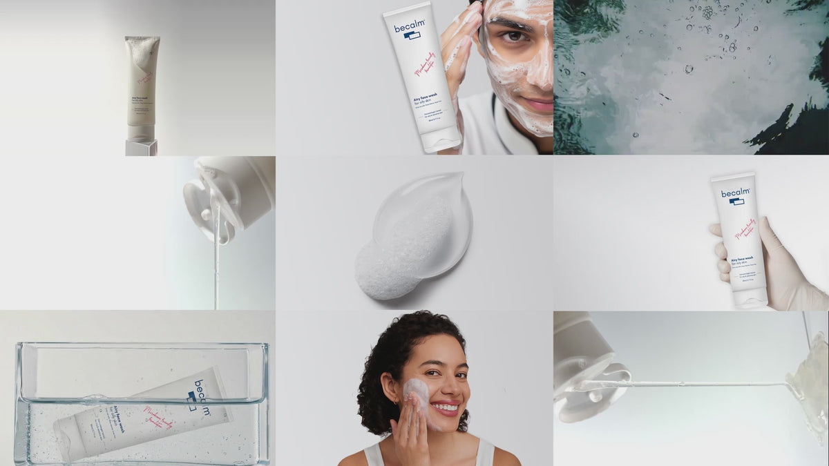 Load video: Becalm Salicylic Acid face wash for Oily Skin texture Video, Becalm face wash texture